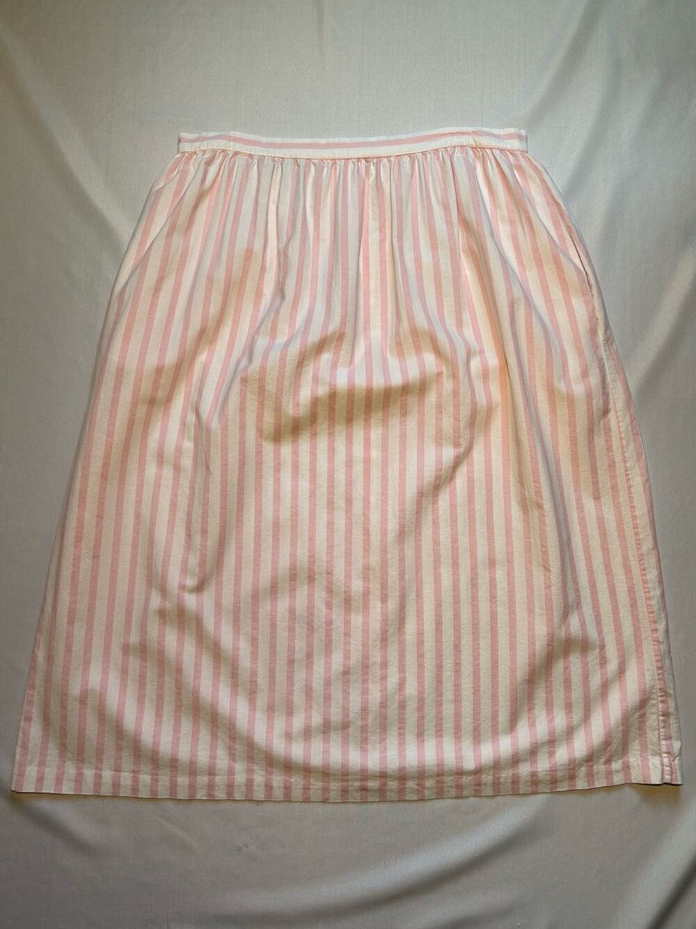 Vintage Pink White Vertical Stripe Skirt 34 W